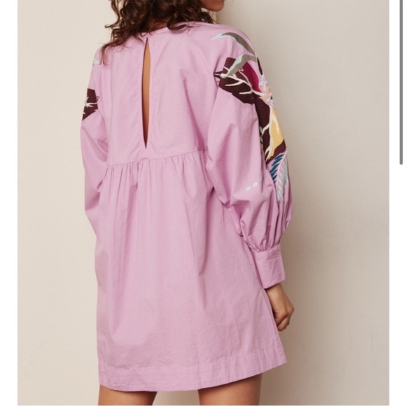 Free people mini obsessions embroidered sleeve oversized woman's dress size M - Picture 5 of 5